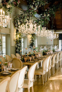 Crystal Chandeliers suspended at The Old Field Club