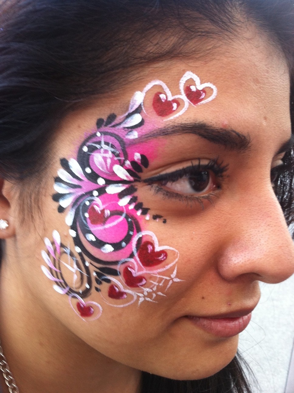 Face Painting Body Art Side Of Eye Hearts
