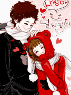 Gambar kartun romantis: kartun Couple - Animasi Korea Meme Lucu Emo