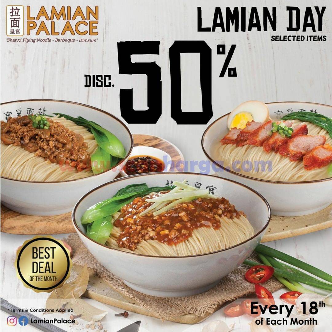 LAMIAN PALACE Promo LAMIAN DAY - Discount 50% Selected Menu