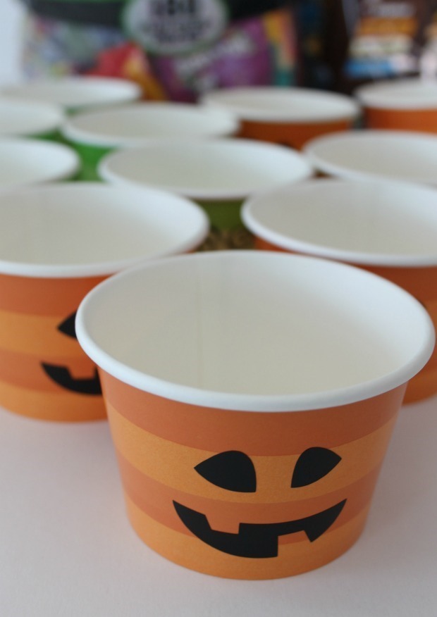 Halloween treat cups for party favors