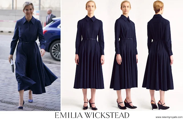 The Duchess of Edinburgh wore Emilia Wickstead Marione Navy And Black Prince Of Wales Check Dress