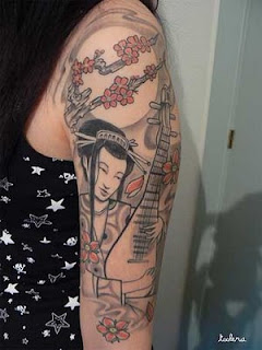 Arm Japanese Geisha Tattoo Designs