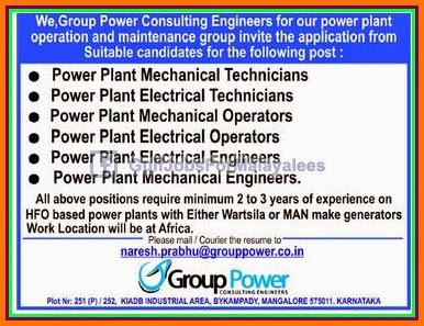 Power plant operation Jobs for Africa 