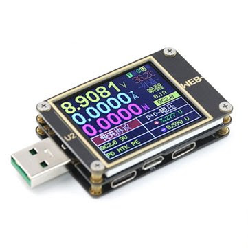 WEB-U2 Current And Voltage Meter USB Tester QC4+ PD3.0 2.0 PPS Fast Charging Protocol Capacity Test 