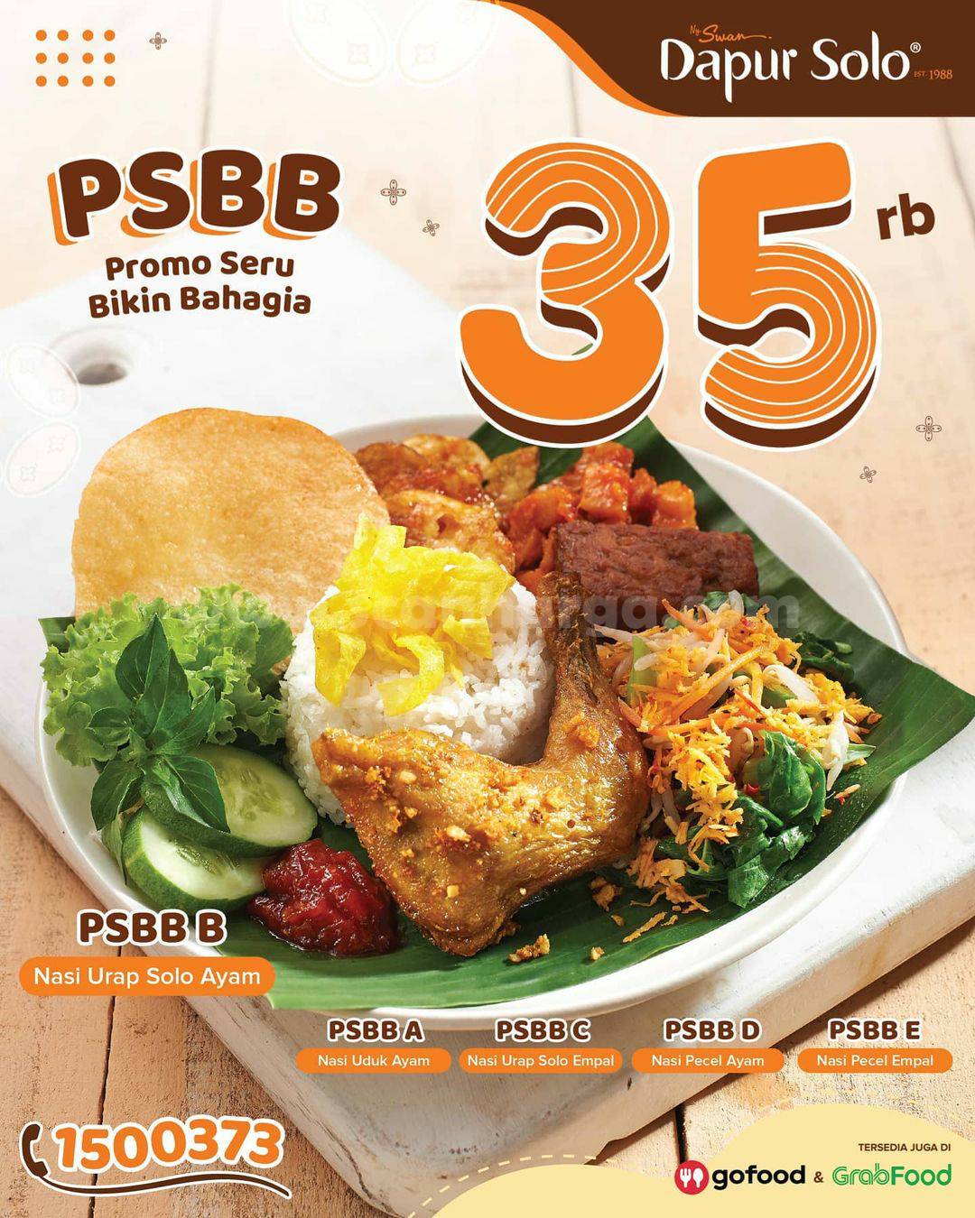 Promo DAPUR SOLO Paket PSBB Harga cuma Rp 35 Ribu melalui GrabFood & GoFood