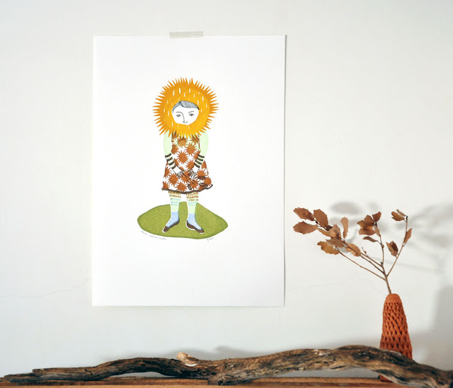 Sweet Chestnut Girl - gocco screenprint by Fric de Mentol on Etsy