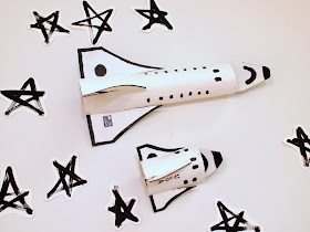 make cardboard roll space shuttle craft