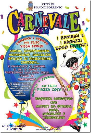 Manifesto Carnevale Piano di Sorrento