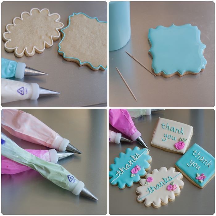 decorated cookies tutorial step-by-step collage