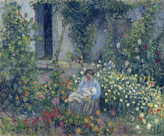 Julie and Ludovic-Rodolphe Pissarro among the Flowers, 1879