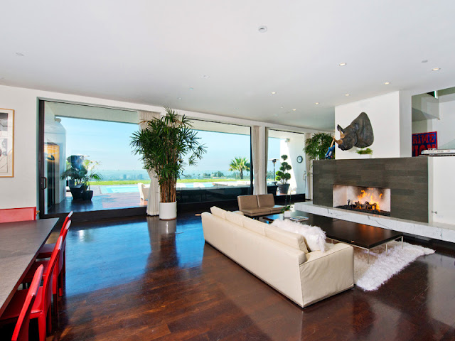 Photo of modern living room interiors in the Bel Air modern residence 