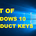 Windows 10 Products Keys List 