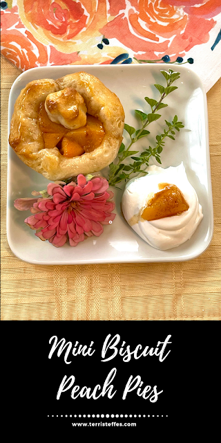 Mini peach pies made with canned biscuits