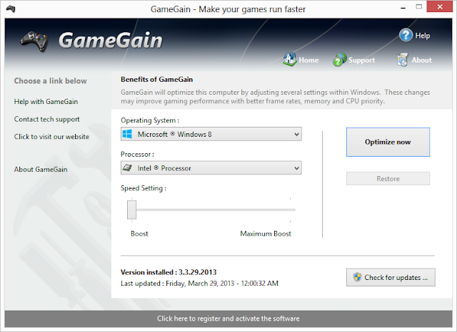 برنامج تسريع الألعاب GameGain 3