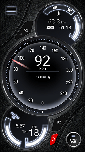 Thunder Speedometer Portrait View