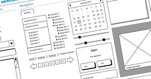 Dragnet website wireframes kit