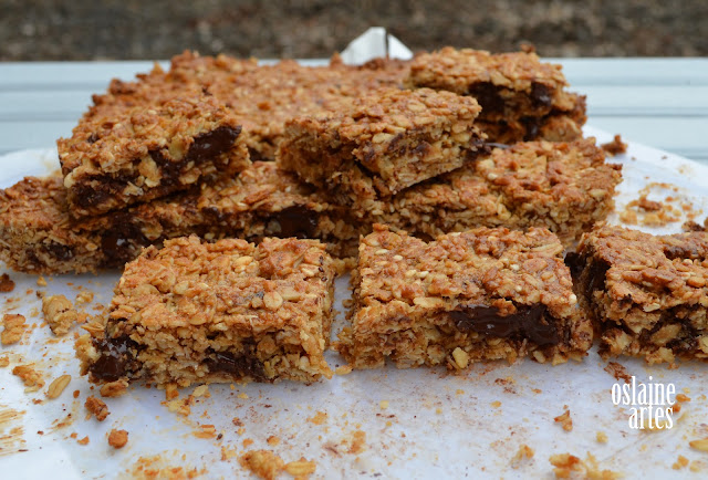 Barrinhas de Cereais com  Manteiga de Amendoim e Chocolate