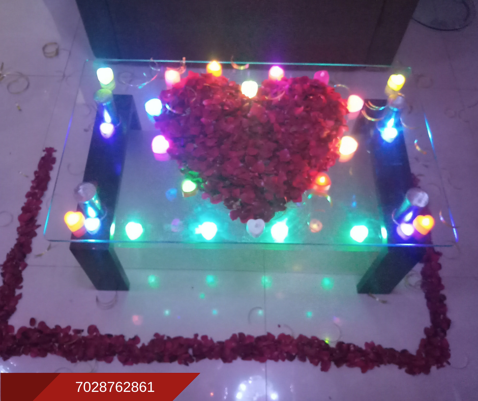 Romantic Room Decoration  For Surprise Birthday  Party in 