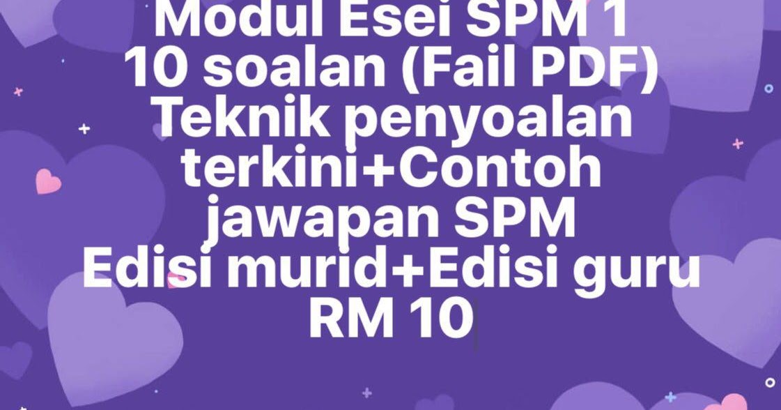 Contoh Soalan Esei Pendidikan Moral Tingkatan 5 - Persoalan x