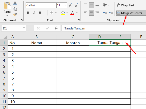 Cara Membuat Kolom Tanda Tangan di Excel