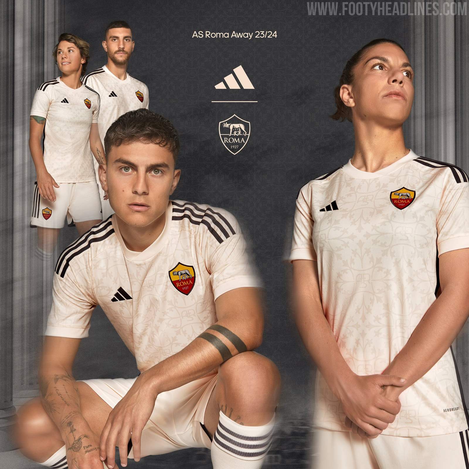 AS Roma unveils new 2023-24 adidas away kit with a nod to the marble motifs  of the Eternal City