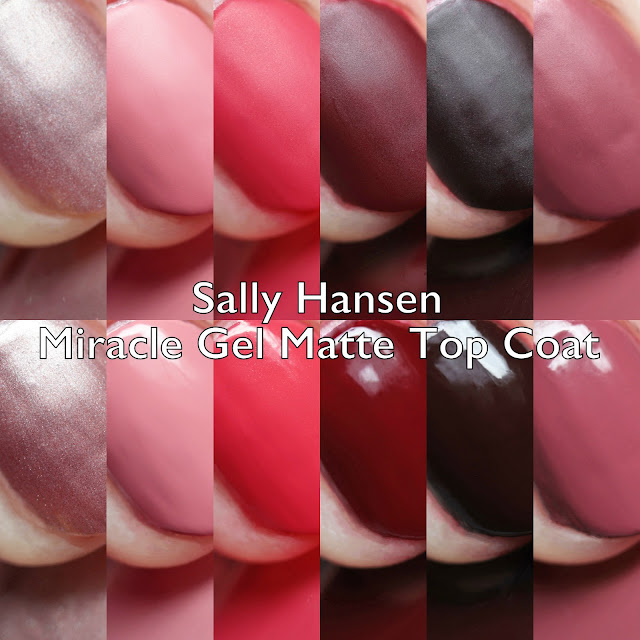 Sally Hansen Miracle Gel Matte Top Coat and Polishes