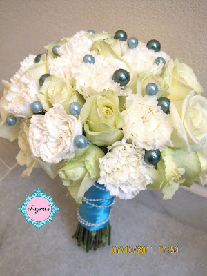 White Tiffany Blue Bridal bouquet