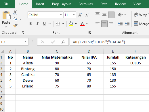 Tutorial Rumus Excel Fungsi IF