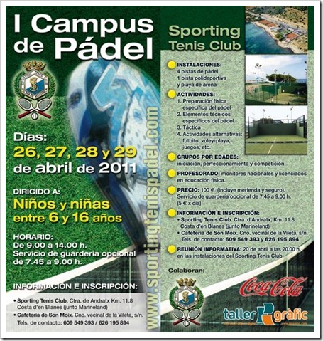 I campus de padel sporting tenis club mallorca abril 2011