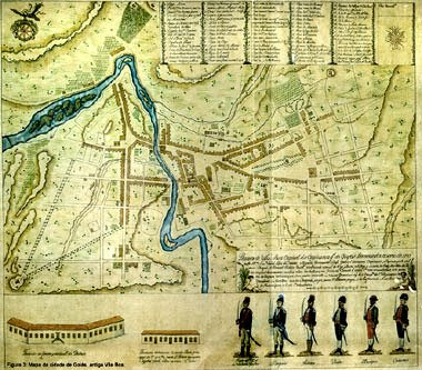 Mapa de Vila Boa (Cidade de Goiás) - 1782