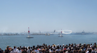 Race Plane flying through the Chicane.