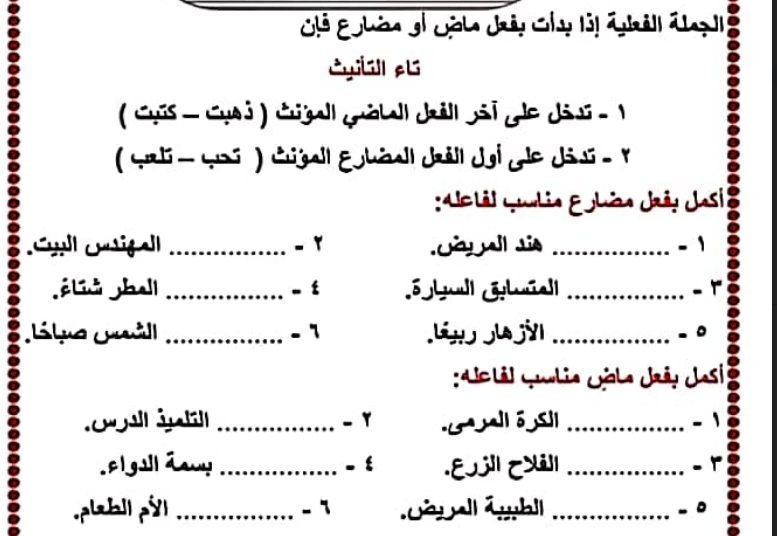 تحميل افضل ملزمة تدريبات على القواعد النحوية للصف الرابع الابتدائى الفصل الدراسى الثانى