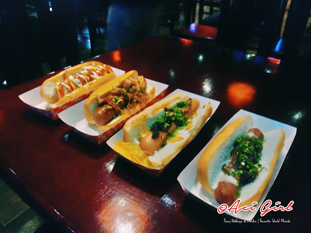 Pinoy Hotdogs at Franks Craft Beer Chicken Inasal, Chicken Pork Adobo, and Bistek Tagalog.