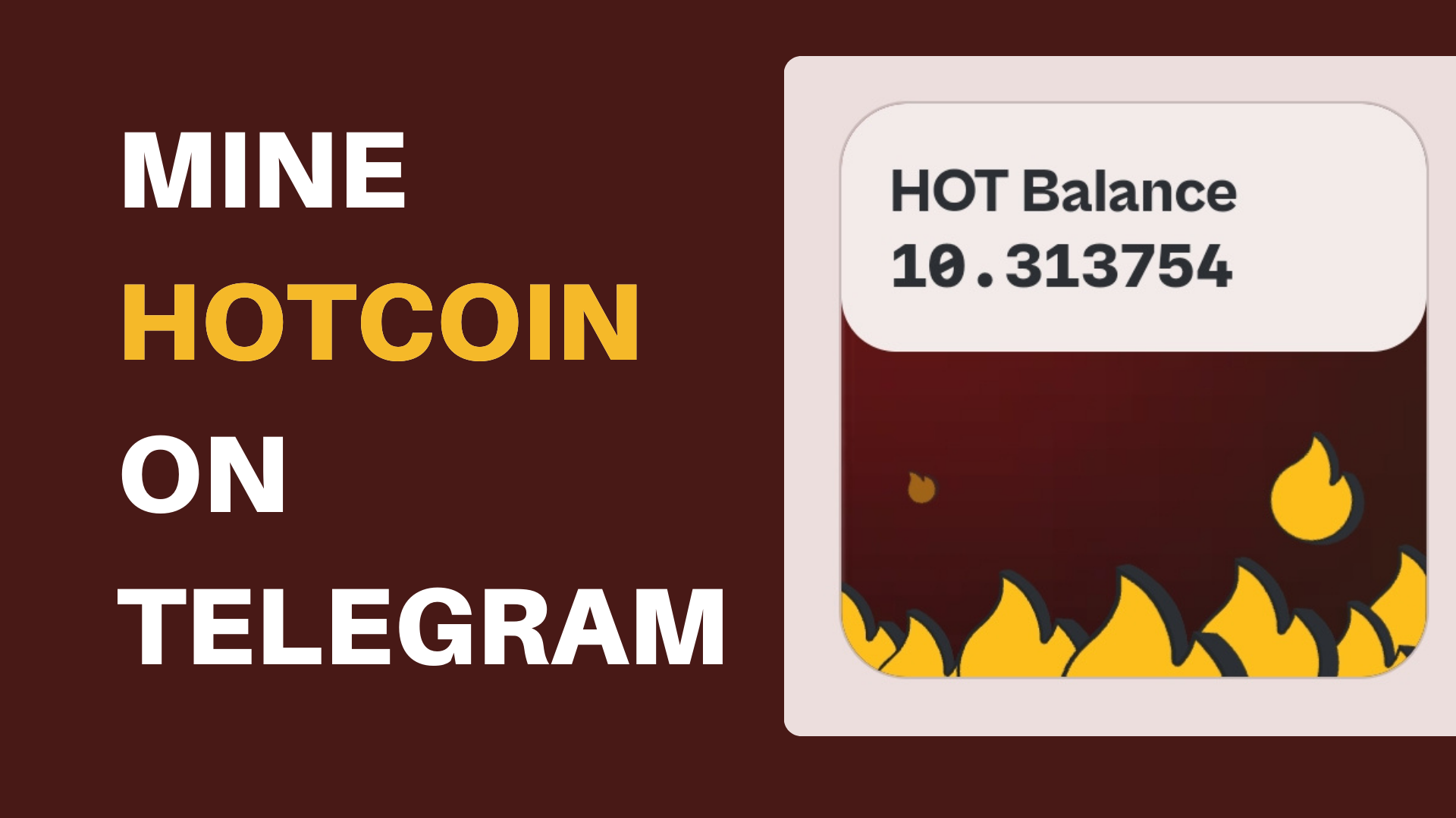 Hotcoin mining on Telegram Here Wallet
