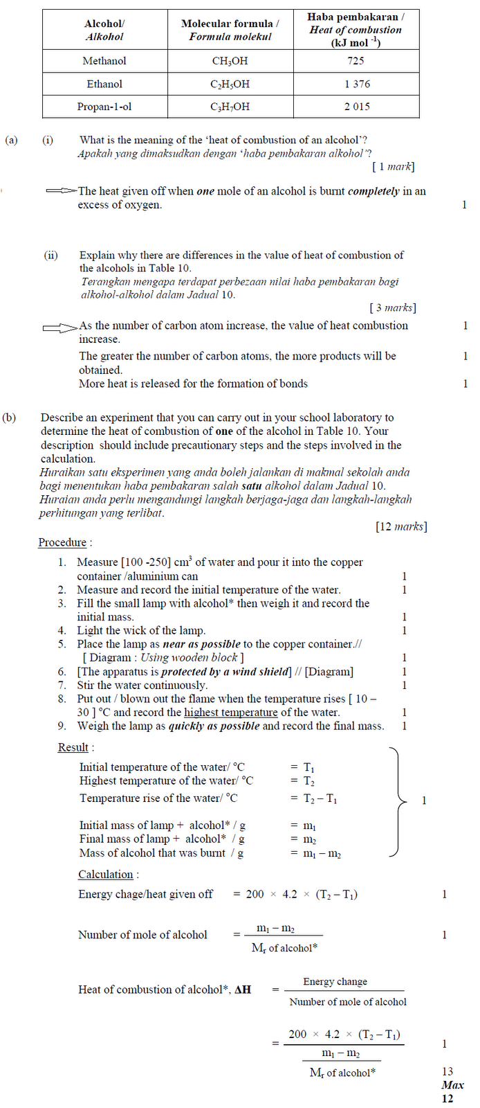 Heat Of Combustion: Experiment! ~ Chem & Math