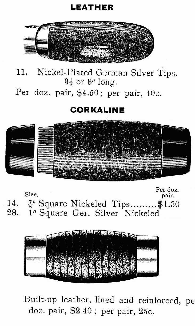 1900 leather and corkaline bicycle handles illustration