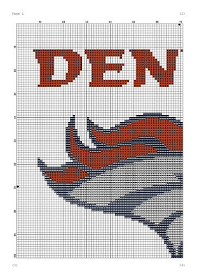 Denver Broncos cross stitch - Tango Stitch