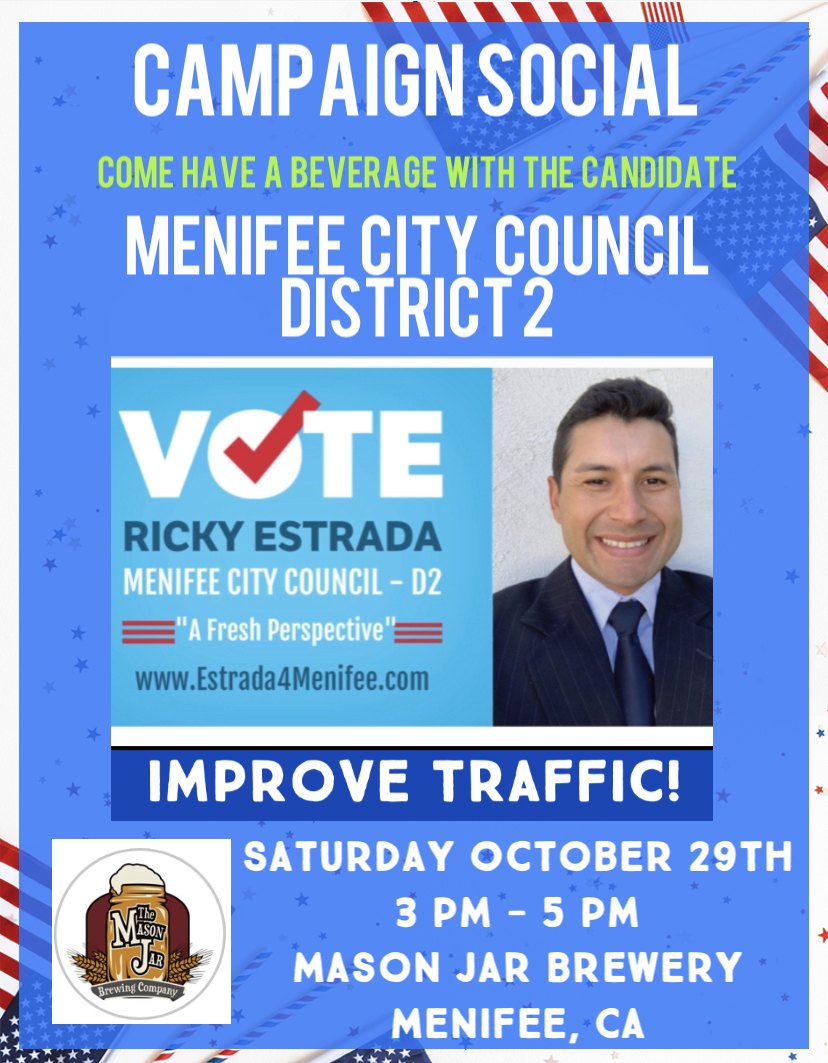 Ricky Estrada to host campaign social Menifee 24/7 photo pic