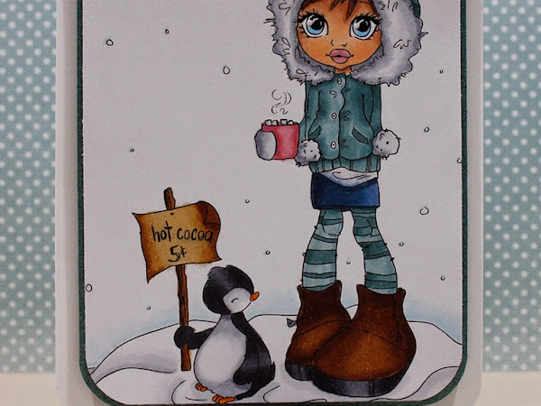 Winter Wishes card with Copic coloring, and a winner!