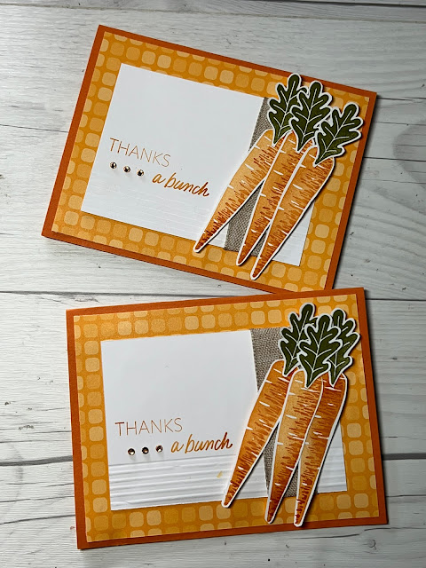 Thank You card with a carrot them using Stampin' Up! Thanks A Bunch Stamp Set