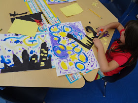 Talking Walls art with kids: Starry Night for 2nd grade