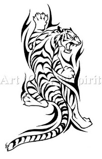 Climbing Tribal Tiger tattoo art