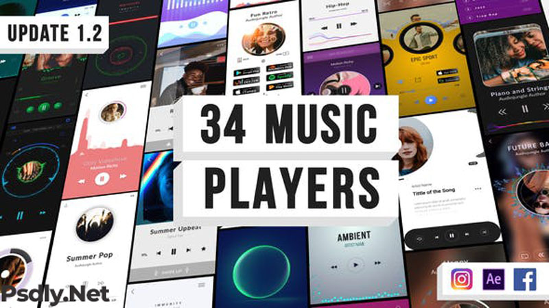 Videohive - Music Visualization Players for Instagram Story V1.2 - 24380096 Free Download