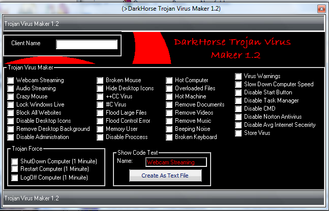 Dark Horse Trojan Maker v1.2