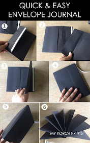 Make This Quick & Easy Black Envelope Journal from My Porch Prints