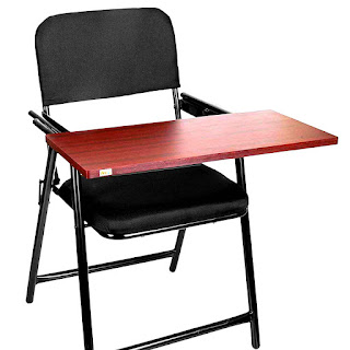 mbtc folding study chair for students with writing pad