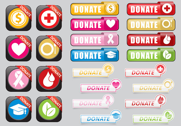  Vector Background Donate Web Buttons 