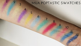 Urban Decay Electric Palette Dupe, MUA Poptastic Palette, Dupe, Review, My Pale Skin, swatch