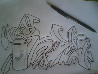 grafiti nama 3d di kertas